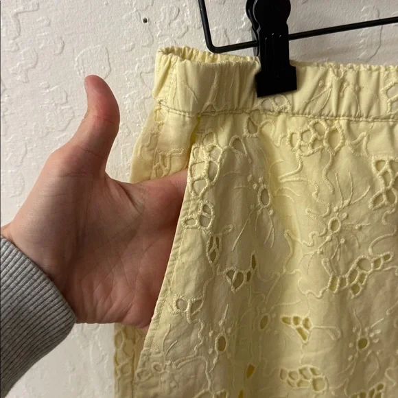 Everlane Yellow Eyelet Pull On Pocket Shorts XL - Picture 3 of 5